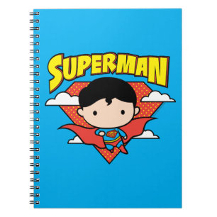 Chibi Superman Polka Dot Shield och Namn Anteckningsbok Med Spiral