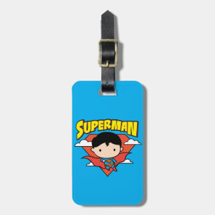 Chibi Superman Polka Dot Shield och Namn Bagagebricka