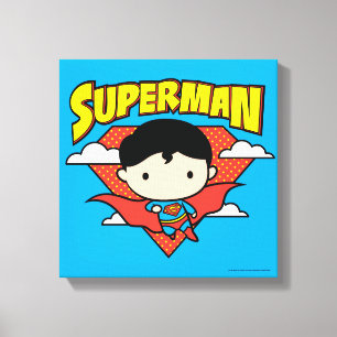 Chibi Superman Polka Dot Shield och Namn Canvastryck