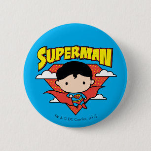 Chibi Superman Polka Dot Shield och Namn Knapp