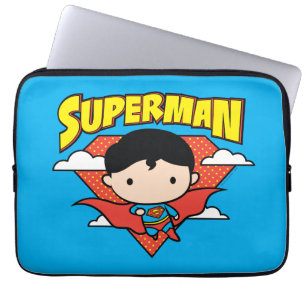 Chibi Superman Polka Dot Shield och Namn Laptop Fodral