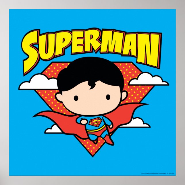 Chibi Superman Polka Dot Shield och Namn Poster (Framsidan)