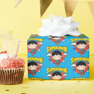 Chibi Superman Polka Dot Shield och Namn Presentpapper