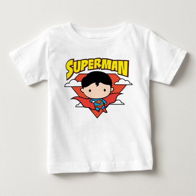 Chibi Superman Polka Dot Shield och Namn Tee (Framsida)