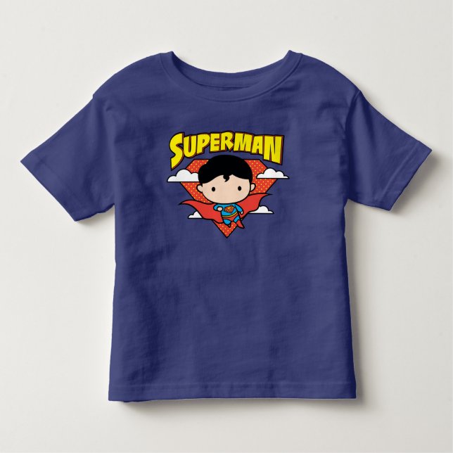 Chibi Superman Polka Dot Shield och Namn Tee (Framsida)