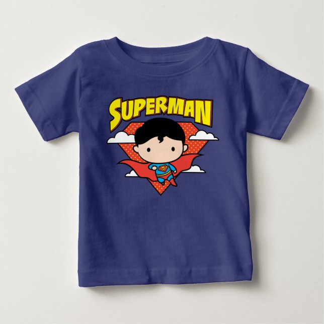 Chibi Superman Polka Dot Shield och Namn Tee Shirt (Framsida)