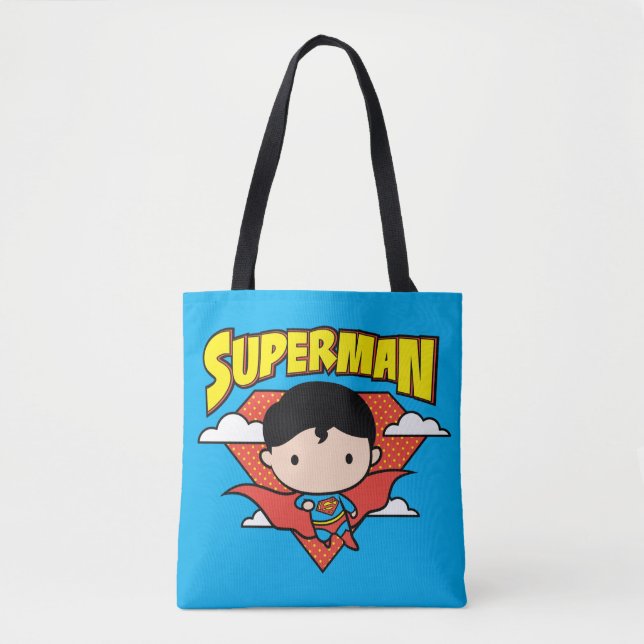 Chibi Superman Polka Dot Shield och Namn Tygkasse (Framsida)