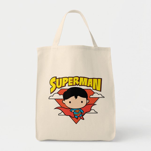 Chibi Superman Polka Dot Shield och Namn Tygkasse (Framsidan)