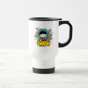 Chibi Superman som slår igenom brickan Wall Resemugg