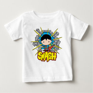 Chibi Superman som slår igenom brickan Wall T Shirt