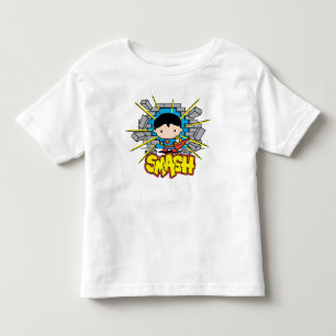 Chibi Superman som slår igenom brickan Wall Tee
