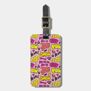 Chibi Tecknad Phrases och Logotyper Mönster Bagagebricka