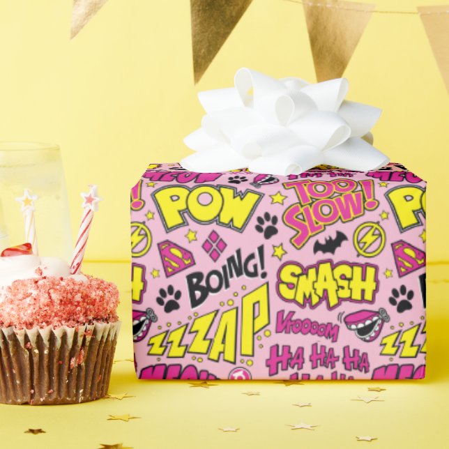 Chibi Tecknad Phrases och Logotyper Mönster Presentpapper (Födelsedagsfest)