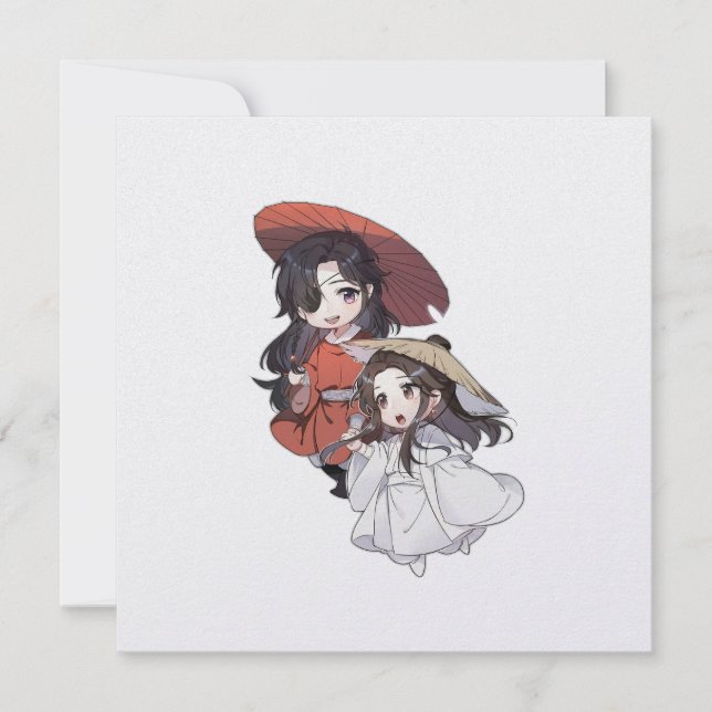 Chibi Tgcf Flat Holiday Card Julkort (Framsida)