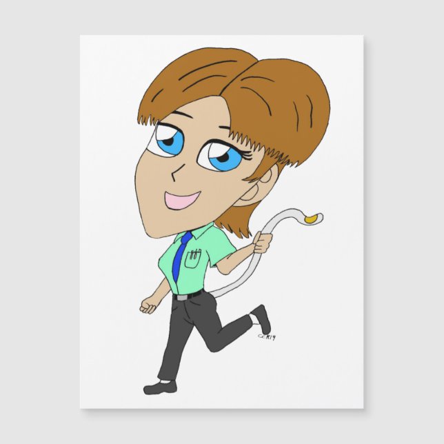 Chibi tjej med magnet svan (Framsida)