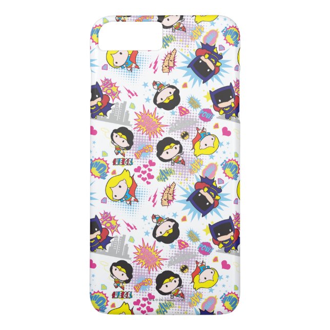 Chibi Toppen Heroine Mönster Case-Mate iPhone Skal (Baksida)