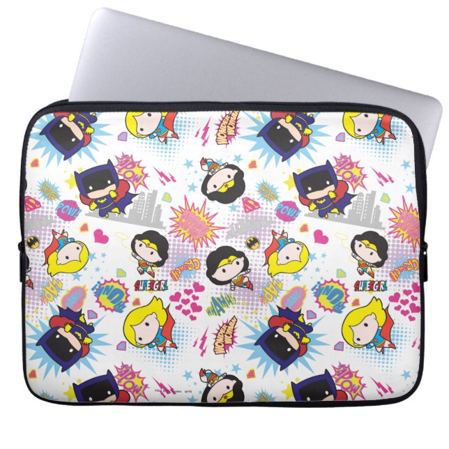 Chibi Toppen Heroine Mönster Laptop Sleeve (Framsidan)