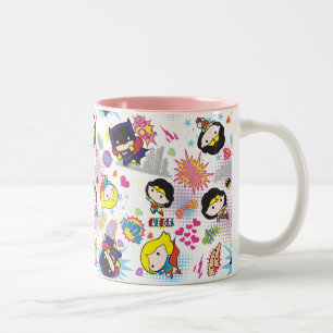 Chibi Toppen Heroine Mönster Två-Tonad Mugg