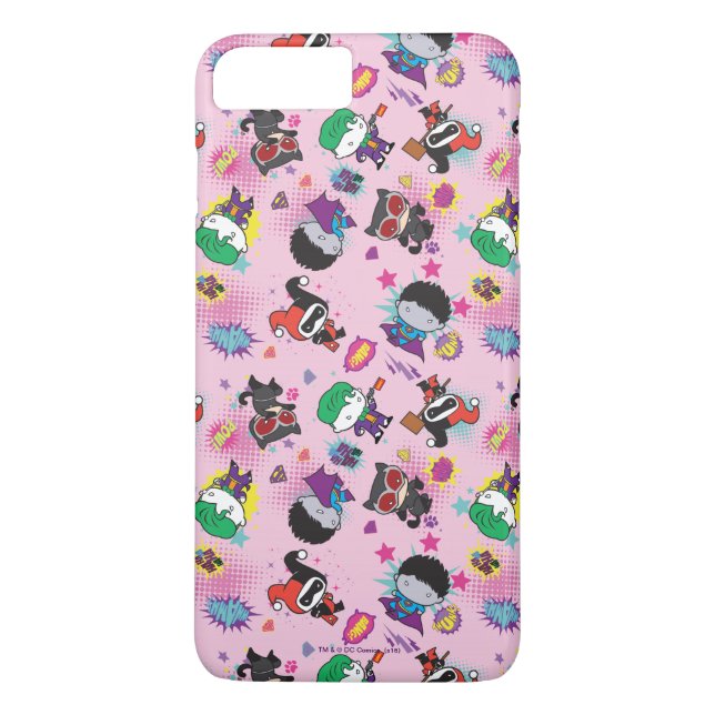 Chibi Toppen Villain Action Mönster Case-Mate iPhone Skal (Baksida)