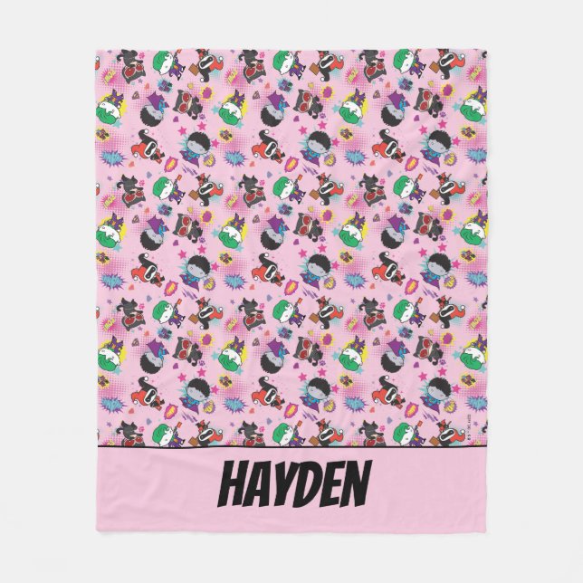 Chibi Toppen Villain Action Mönster Fleecefilt (Framsidan)