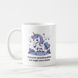 Chibi Unicorn som sprider Glitter och Magic Kaffemugg