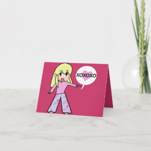 Chibi Valentine Hearts Helgkort