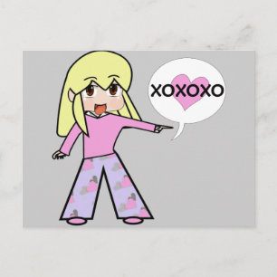 Chibi Valentine Helg Vykort