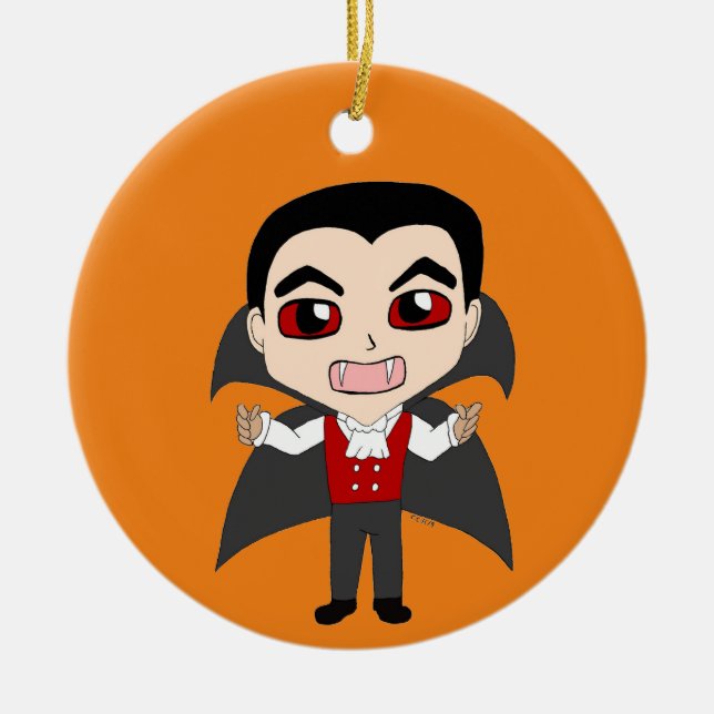 chibi vampyr julgransprydnad keramik (Framsidan)