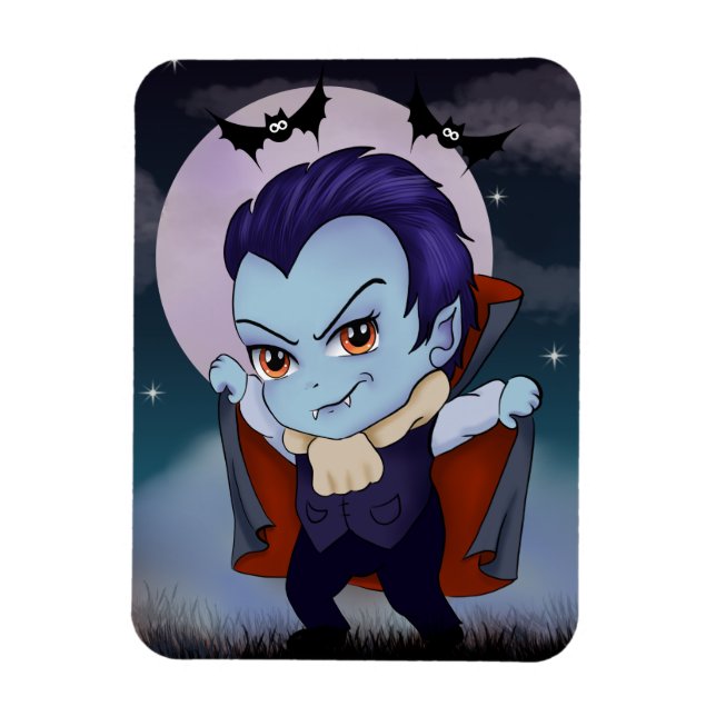 Chibi-vampyr och fladdermöss magnet (Vertikal)
