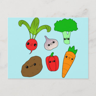 Chibi Vegetables Vykort