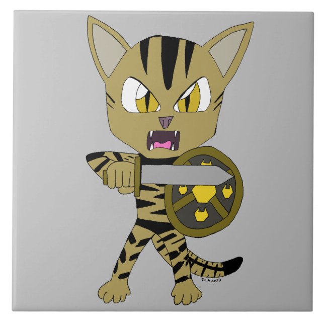 Chibi Warrior Cat Kakelplatta (Framsidan)