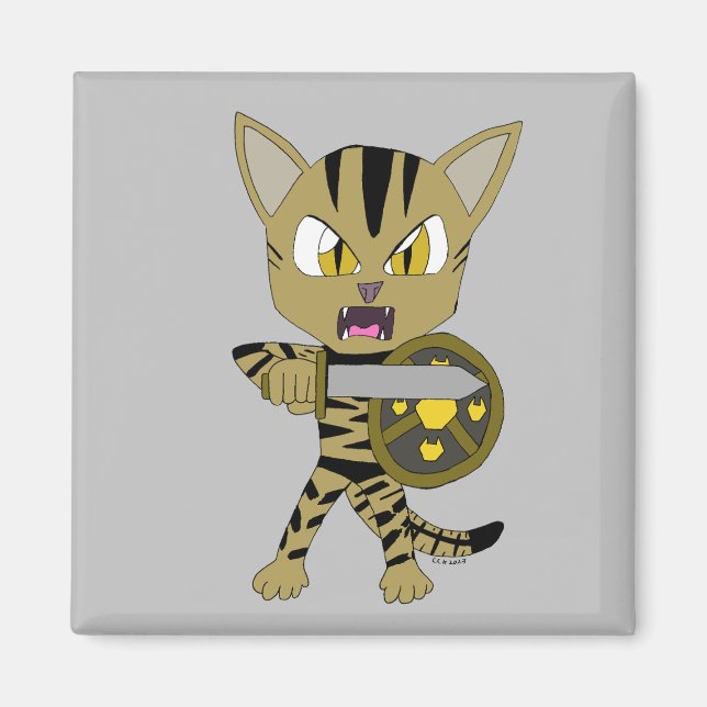 Chibi Warrior Cat Magnet (Framsidan)