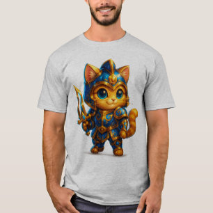 Chibi Warrior Cat – Söt Fantasy Riddare T-Shirt
