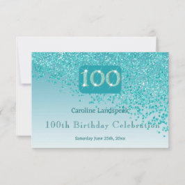 Chic 100 OSA vid dagstidningen Teal Blue Glitter Kort