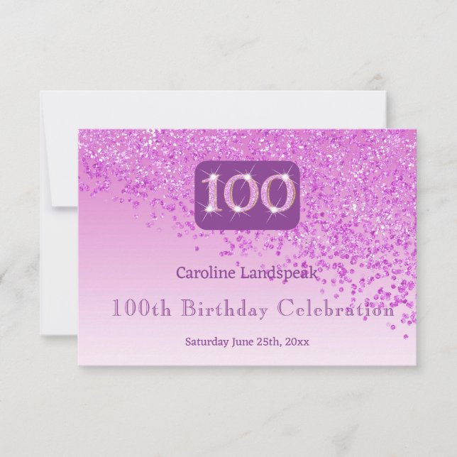 Chic 100 Rosa Glitter OSA vid födelsedag (Framsida)