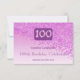 Chic 100 Rosa Glitter OSA vid födelsedag Kort