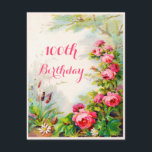 Chic 100th Birthday Victorian Ro Cottage Garden Inbjudningar<br><div class="desc">Chic 100:e födelsedagsfesten Viktorianska ro stuga land trädgård anpassningsbar inbjudan. Kvinnors elegant, personlig, blommigt 100:e födelsedagsfest firande inbjudan till anpassningsbar, med vackra, antika, botaniska konstföreställningar av vintage av en färgstark, vibrerande, ljus, glad, vintage gräns/ram av vacker blommande rosa Engelska ro, vår daisy blommor och träd, i en romantisk stuga. Whimsical,...</div>