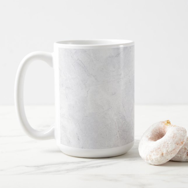 Chic 15 oz Klassisk Mugg med Vitt Marmormönster (Med munk)