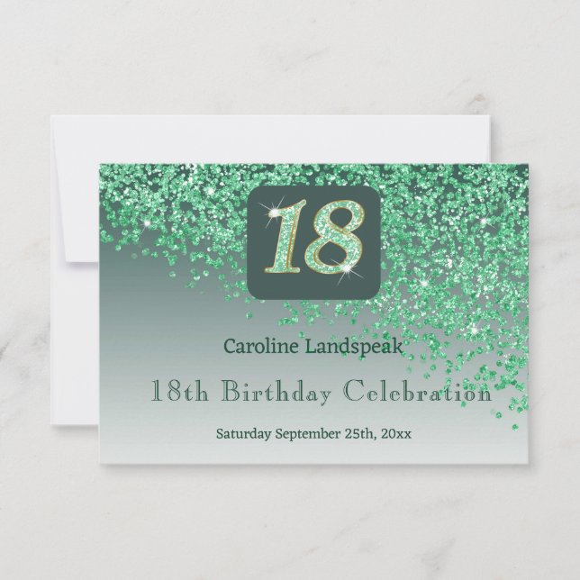 Chic 18 Grönt Glitter OSA vid födelsedagen (Framsida)