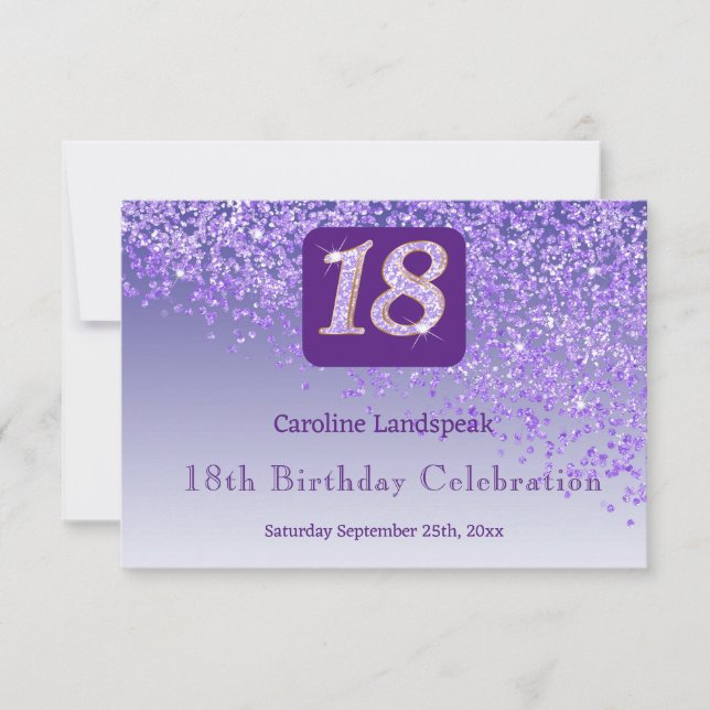 Chic 18 Lila Glitter OSA vid födelsedag (Framsida)