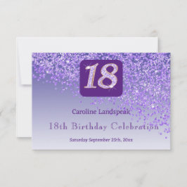 Chic 18 Lila Glitter OSA vid födelsedag Kort