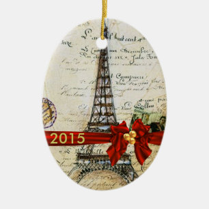 CHIC 2015 för prydnad för VINTAGEPARIS JUL Julgransprydnad Keramik