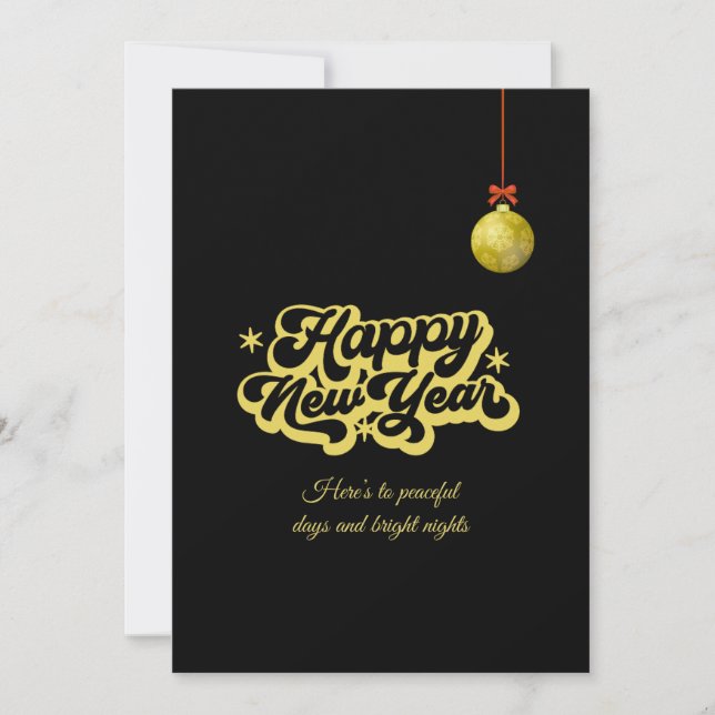 Chic 2026 New Year' Eve Party Gold Glitter Black  Julkort (Framsida)
