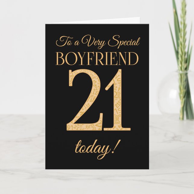 Chic 21: a Guld-effekten på Black Boykompis Birthd Kort (Framsida)