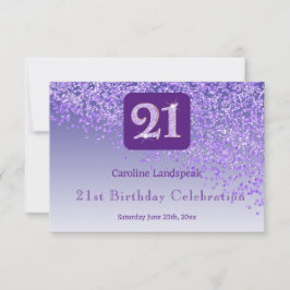 Chic 21 Lila Glitter OSA vid födelsedag Kort
