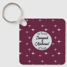 Chic 25-årsdag Anpassningsbar par foto Nyckelring