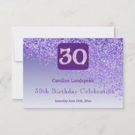 Chic 30 Lila Glitter OSA vid födelsedag Kort