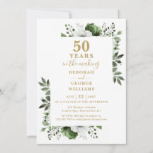 Chic 50-årsjubileum för bröllop Monogram Blommor