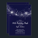 Chic 50:e födelsedag Stars marinblå Inbjudningar<br><div class="desc">Elegant faux silver glitter-stjärnor som rinner över en djup midnattsbakgrund i blå himmel,  dessa födelsedagsfest inbjudan är perfekt för vilken ålder som helst i firande eller ändrar ordalydelsen för ert särskilda tillfälle. MATCHING-objekt i vår butik.</div>