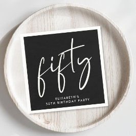 Chic 50:e Födelsedagsfesten svart Pappersservett